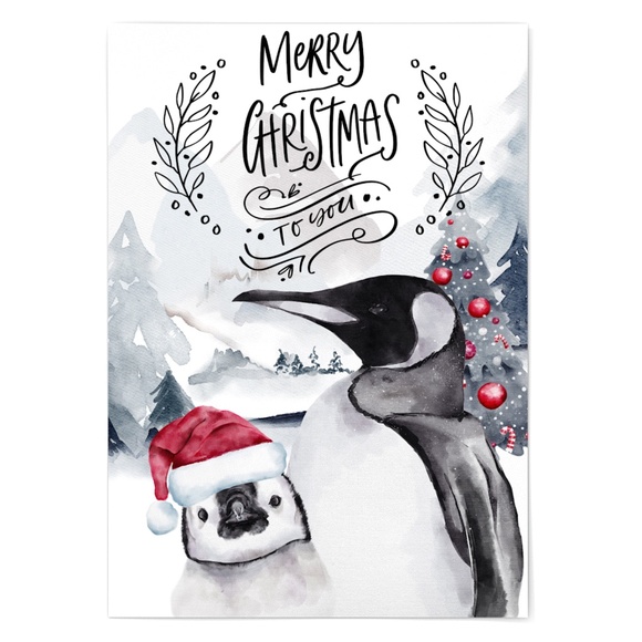 Watercolor Christmas Wall Art Illustration Print Poster Unframed - Picture 2 of 5